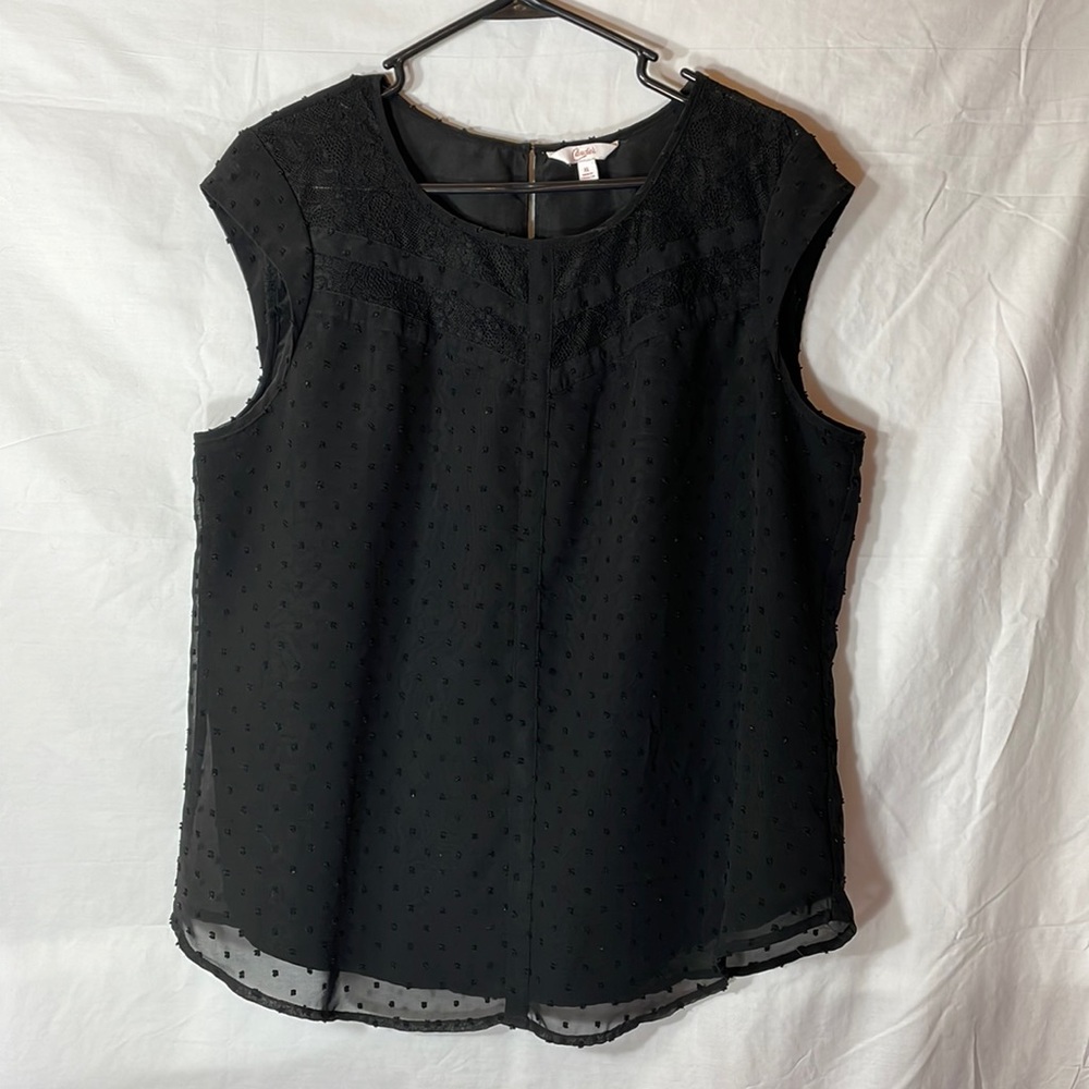 XL Candie’s Black Sleeveless Dress Top